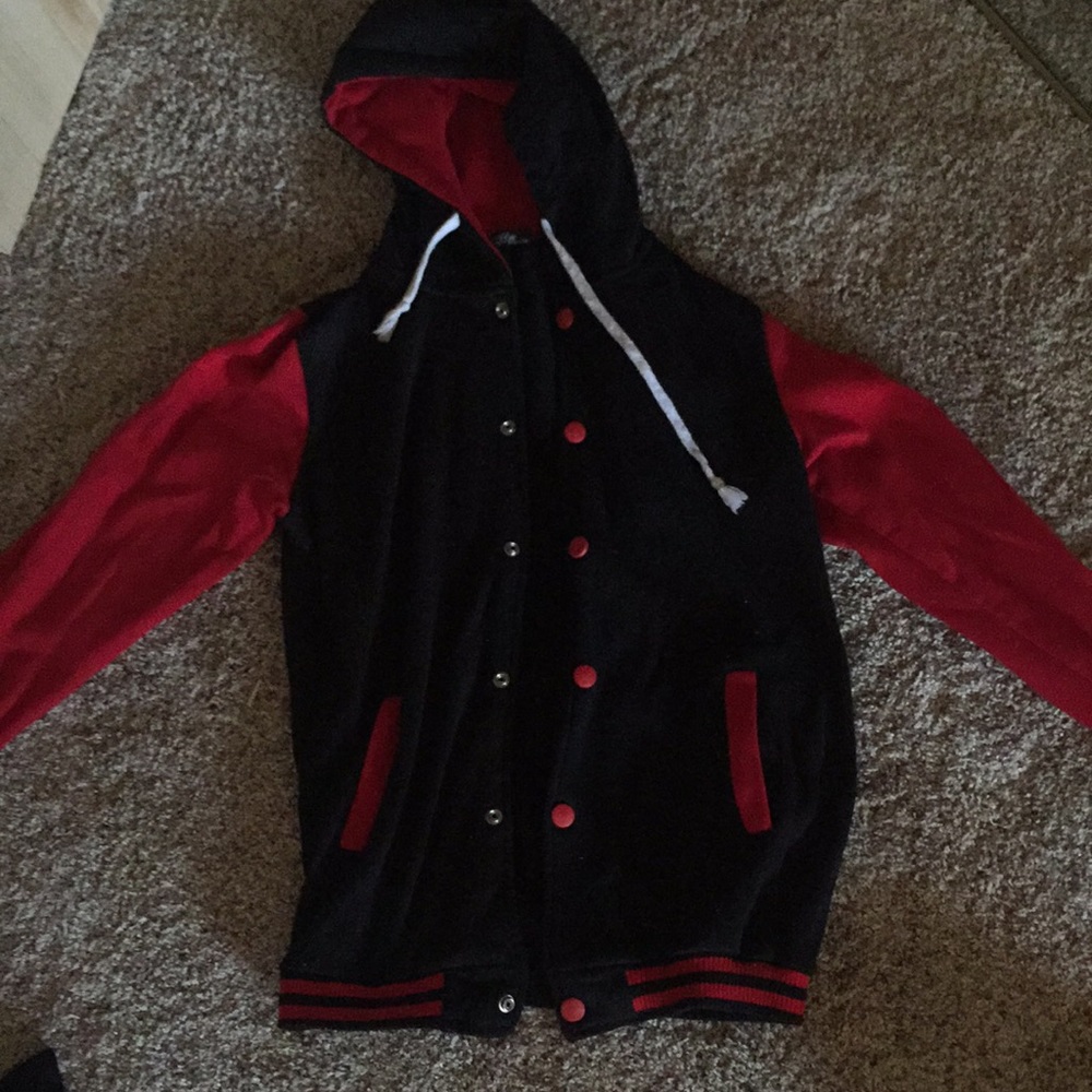 Red and Black Letterman Jacket Women’s M L